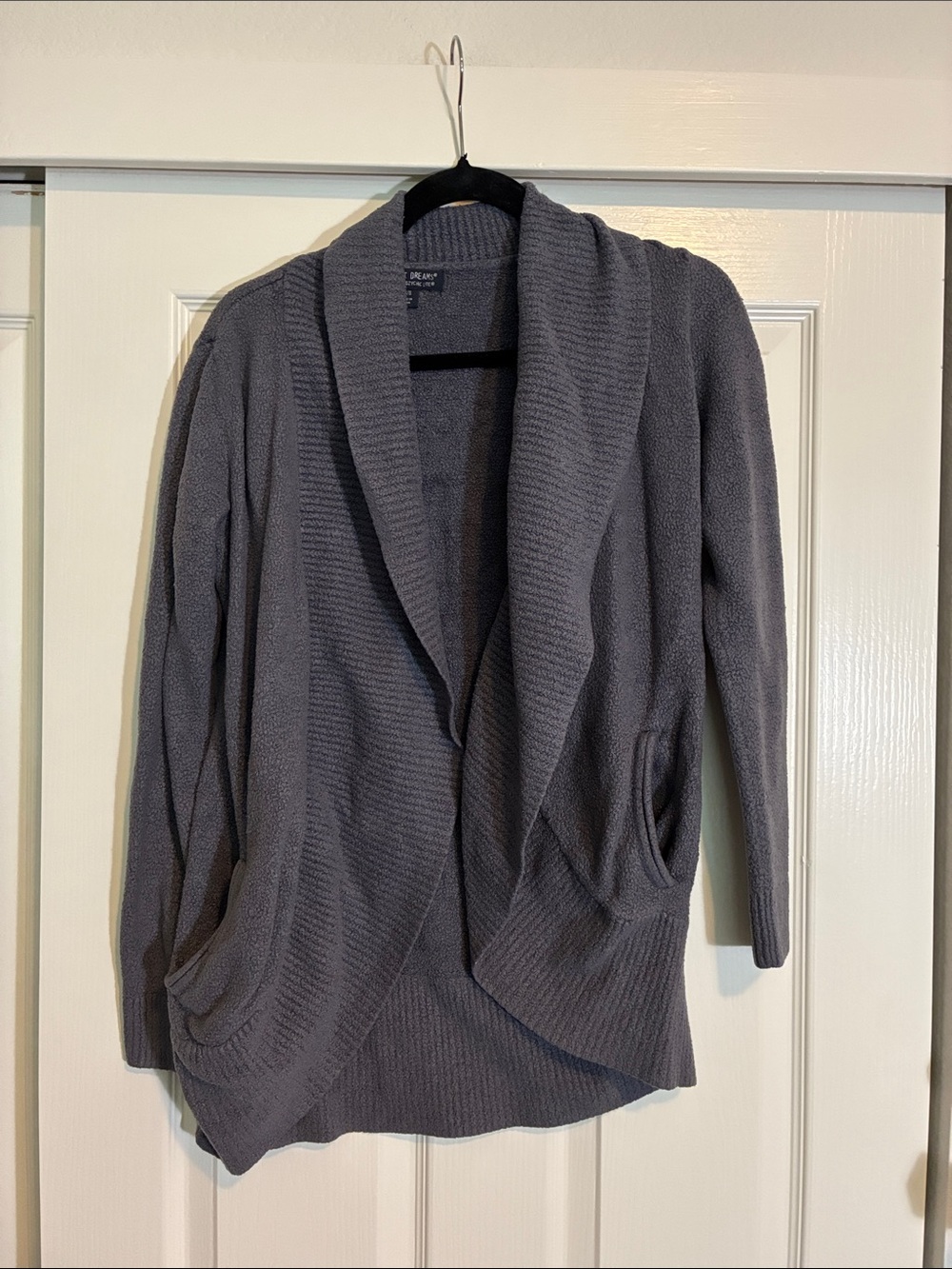 Barefoot Dreams Open-Front Shawl Collar Cardigan - Gray